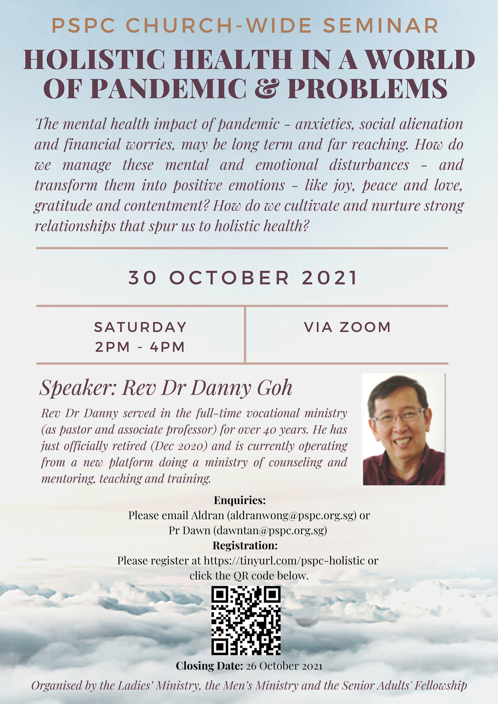 PSPC CHURCH-WIDE SEMINAR: Holistic Health in a World of Pandemic & Problems